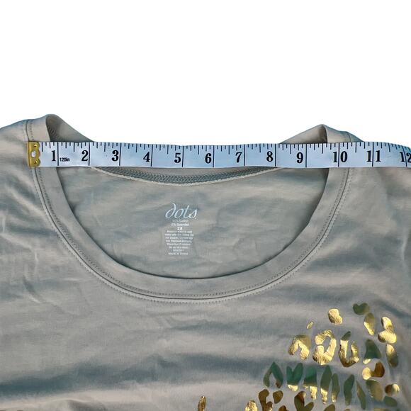 Dots Gold Butterfly Beige Long Sleeve Crew Neck 95% Cotton Plus Size 2X Beige - Picture 11 of 15